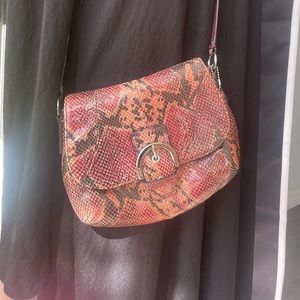 Snakeskin Embossed Coach Crossbody